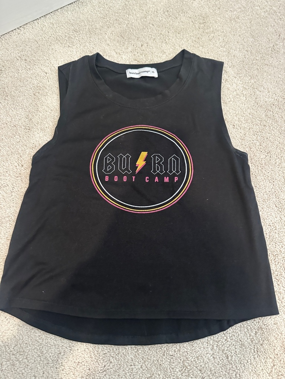 Burn Bootcamp black crop top-size XS